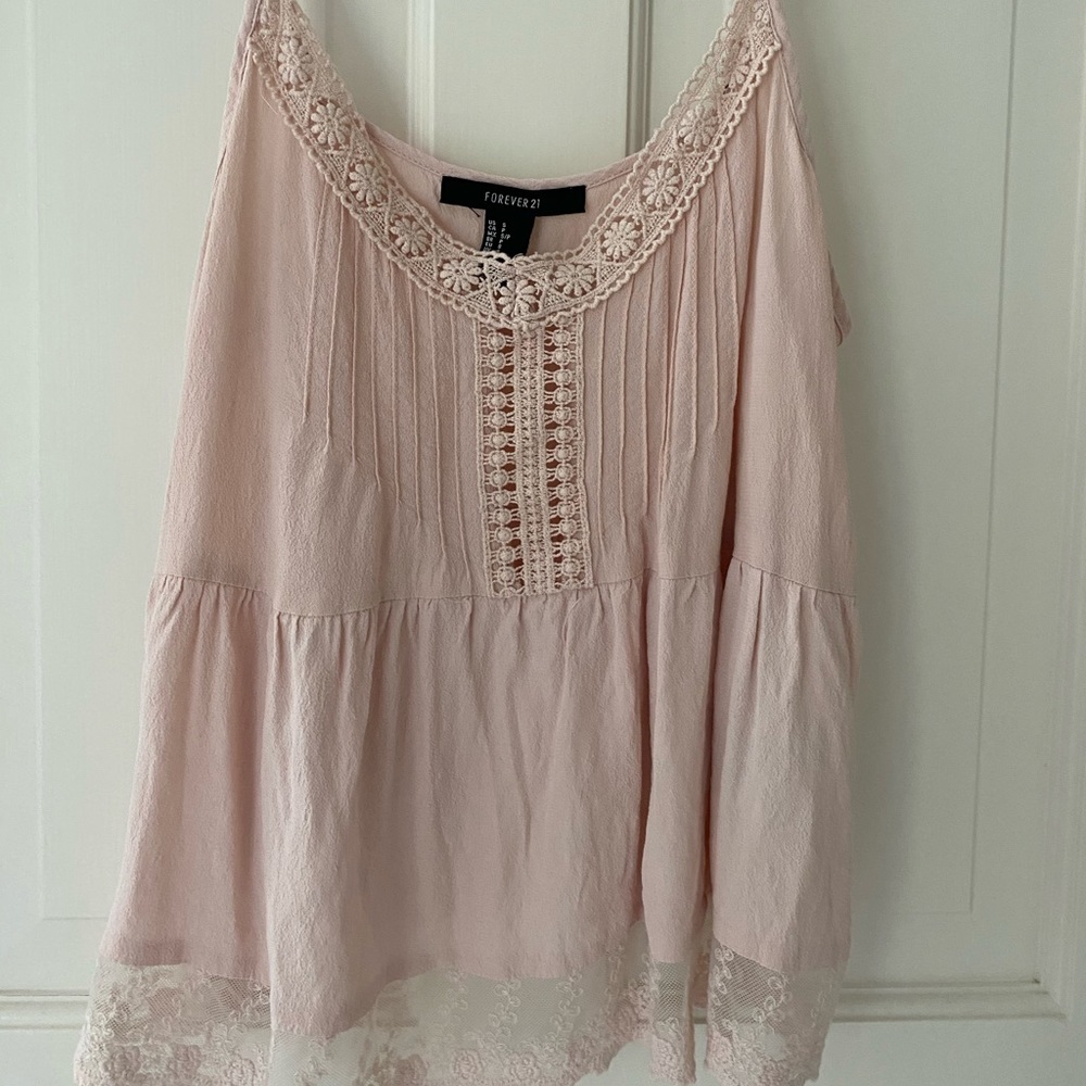 Forever 21 Pink Lacy tank top